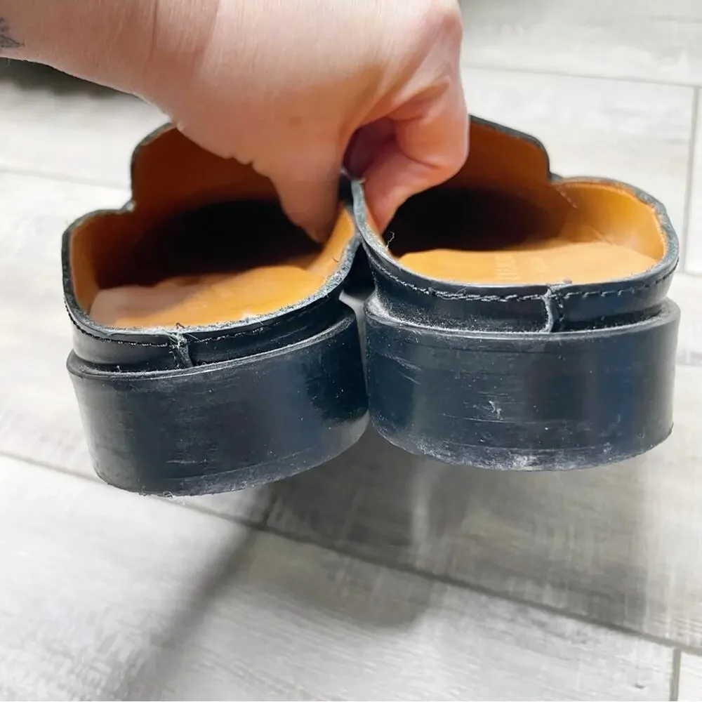 Everlane Black Leather Backless Loafers Mules - Picture 6 of 8